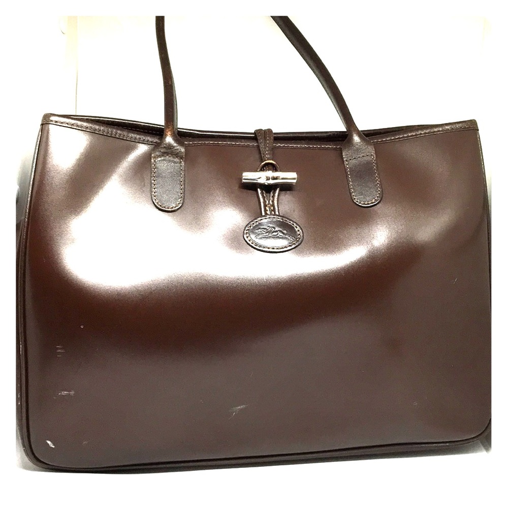Longchamp brown leather tote
